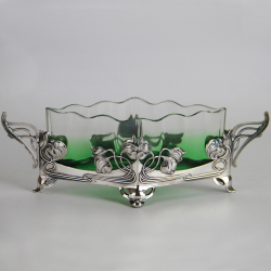 Art Deco Lady dressing table box French, signed to base Roger. (Circa 1920).