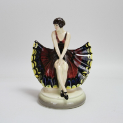 Robj Ceramic Art Deco Bonbonniere of a Stylised Art Deco Half Doll Lid (c.1930)