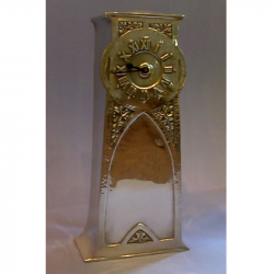 Archibald Knox clock for Liberty & Co silver and enamel. Liberty & Co Hallmark 1903 Cymric. (c.1903)