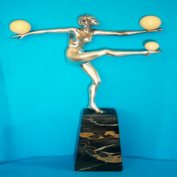 Otto Poertzl Female Dancer Gilt Bronze Figure (c.1920)