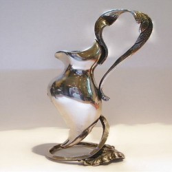 Orivit pewter vase. Model number 2135. Stamped marks. Circa 1900